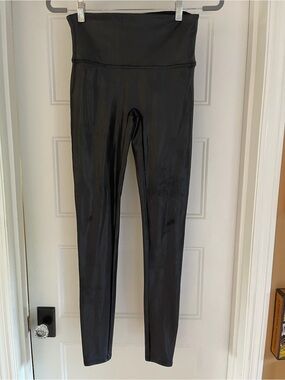 High-Waisted Black Faux Leather Leggings